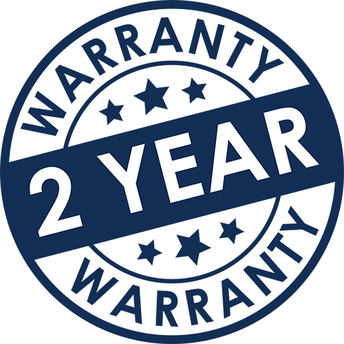 2 Year Warranty badge blue